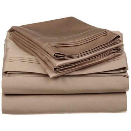 IMPRESSIONS BY LUXOR TREASURES Egyptian Cotton 650 Thread Count Solid Sheet Set Queen-Taupe 650QNSH SLTP